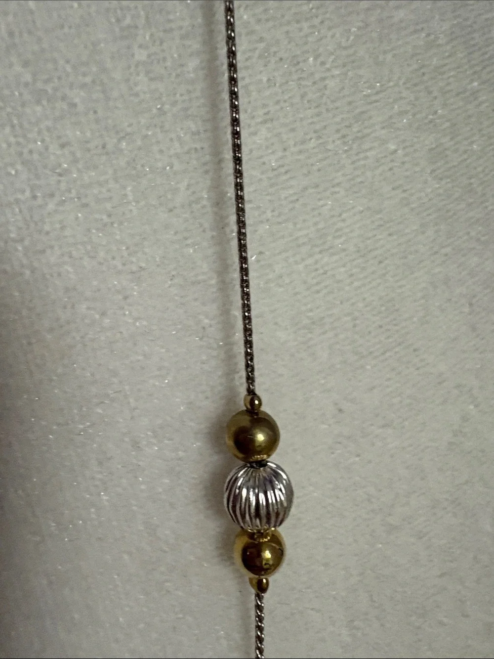 14.5@ Gold and Silver Beaded Women’s Necklace - Elegant Two-Tone Design